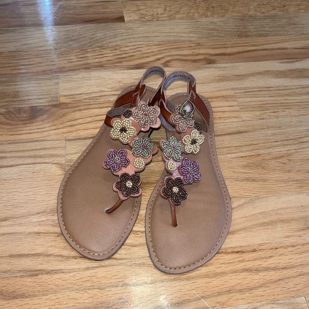 🔥3/$10🔥 Madeline Girl Beaded T-strap Sandal Size 7M